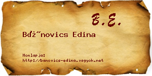 Bánovics Edina névjegykártya