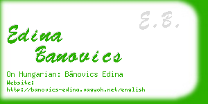 edina banovics business card
